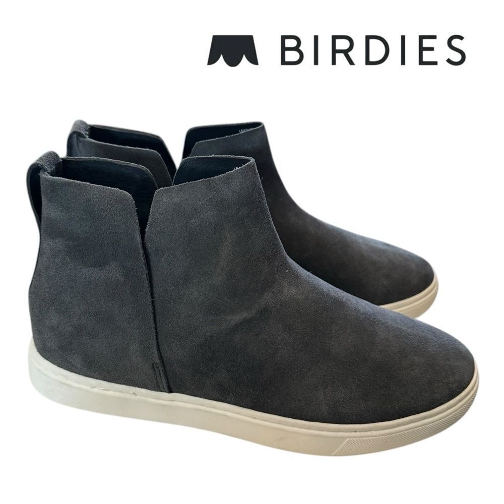 New Birdies Falcon Grey Suede Leather Women's High Top Sneakers 9.5